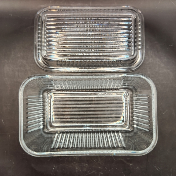 Ribbed 6"x3" Covered Clear Glass Refrigerator Dish - Picture 8 of 12